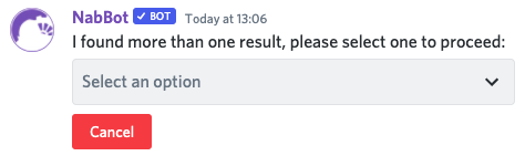 Command asking for selection